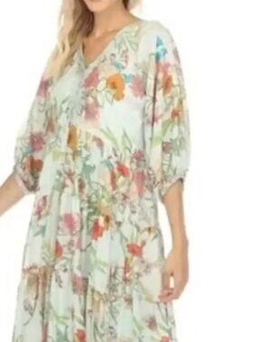 Johnny Was Silk Floral Dress